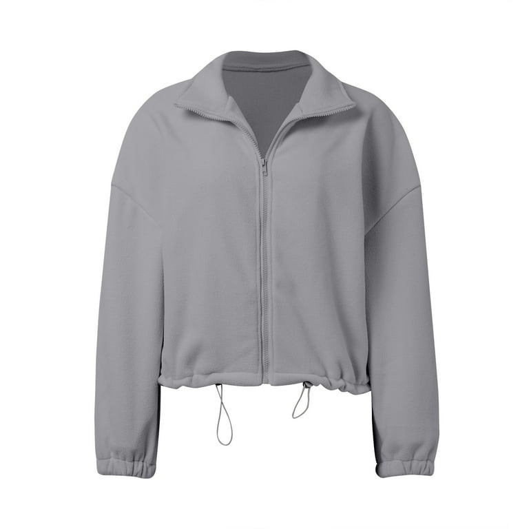 BYHONG Zip Up Hoodie Women Oversized Sweatshirt Cropped