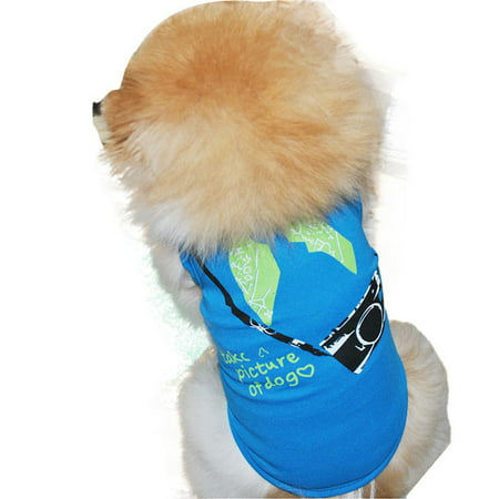 2019 New Fashion Small Dog Sleeveless Camera Printing Pet Dog T-shirt Vest BU (Best Pet Camera 2019)