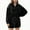 Black, variant on Women's Zip Up Long Jackets Sherpa Soft Cinch Waist Casual Sweatshirts with Pockets Full Zip Outwear Winter Coats