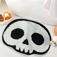 thumbnail image 6 of Area Rugs,TRUEDAYS Halloween Decor Mat For Bathroom Gothic Cute Halloween Decoration Black White Half Circle Mat Non Slip Rug Bathroom Mat Plush Shower Rug, 6 of 6