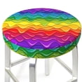 thumbnail image 3 of KLL Bright Rainbow Round Bar Chair Cushion Cover 14 inch ,Bar Stool Protector with Elastic, Soft Washable, 3 of 6