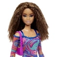 thumbnail image 3 of Barbie Fashionistas Doll #206 with Crimped Hair and Freckles, Wearing Rainbow Marble-Print Dress with Green Mules and Purse Barbie -, 3 of 3