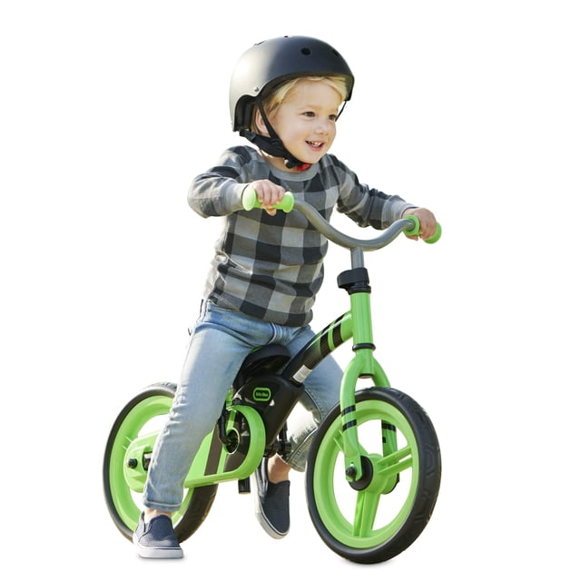 Little Tikes Mi primera bicicleta de entrenamiento de equilibrio a pedal para niños en verde, edades de 2 a 5 años, 12 pulgadas, 649615C
