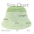 thumbnail image 2 of Kixjoy Women Plush Fluffy Bucket Hat – Cozy Wide Brim Winter Faux Fur Warm Lining,Green, 2 of 3