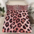 thumbnail image 2 of jejeloiu Pink Leopard Pattern Twin Sheet Sets,Cheetah Print Twin Fitted Sheet,Rustic Farmhouse Cabin Flat Sheet For Girl Teens,Microfiber Bedroom Decor,3pcs, 2 of 7