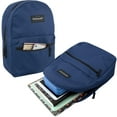 thumbnail image 2 of Trail Maker 24 Pack of Bulk Wholesale Basic and Classic 17 Inch Backpacks with Front Accessory Pocket and Dual Zipper Closure for Work, School and Classrooms in Navy Blue, 2 of 2