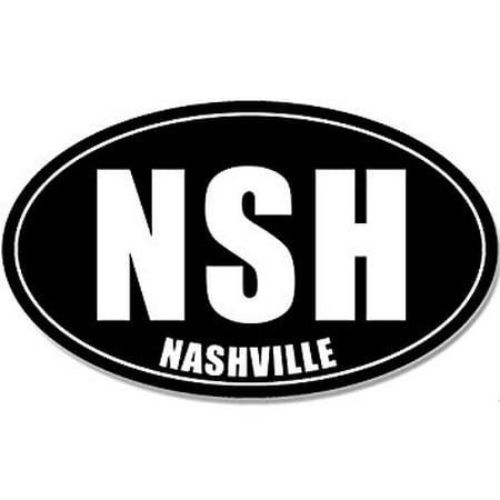 Oval NSH Nashville Sticker Decal (tennessee tn country music city decal) Size: 3 x 5