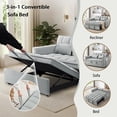 thumbnail image 3 of EPOWP 3 in 1 Folding Convertible Sofa Bed,55'' Pull Out Couch Bed with Side Pocket,Velvet Fabric Loveseat Sleeper Sofa with Adjustable Backrest,Easy Assembly,Perfect for Living Room,Light Grey, 3 of 7