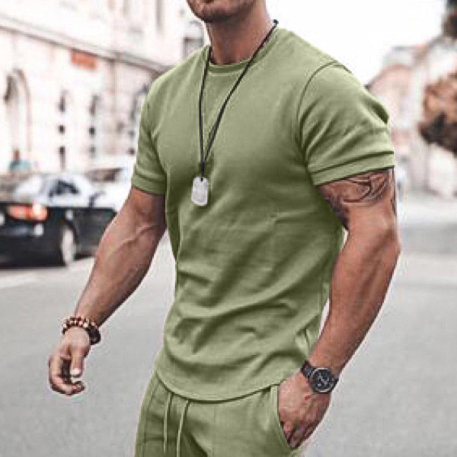 Nsendm 2piece Shirts Pants Summer Shorts Short And Sets Beach Sleeve Mens Men Suits And Sets Men 