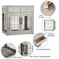 thumbnail image 3 of Dog Crate Furniture with 3 Doors,39.4"/31.5" Large Dog Crate with 2 Drawer & Cushion,Wooden Dog House Kennel for Medium/Large Dog,Dog Crate Table Up to 130 lbs/70 lbs,Indoor End Table Dog House, 3 of 7