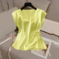 thumbnail image 5 of Dolkfu Fancy Tops for Women V Neck Silky Tank Tops Runched Sleeveless Tees for Women L, 5 of 5