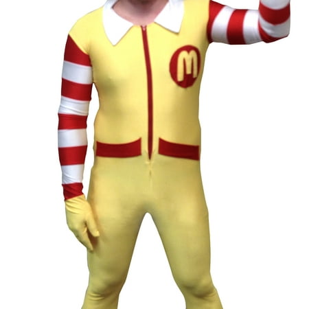 Ronald McDonald Adult Costume Body Suit McDonald's Clown Mens Spandex
