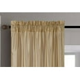 thumbnail image 2 of 2 Pieces semi sheer gold color faux silk see thru curtain textured panels window treatment with rod pocket privacy light filtering drapes for any room home décor, 2 of 2