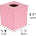 thumbnail image 5 of ABPETE Pink Square Tissue Box Cover - Modern Leather Cube Facial Tissue Holder for Bathroom, Living Room and Office Decor, 5 of 11