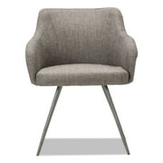Alera ALECS4351 23.8 in. x 24.6 in. x 30.1 in. Captain Series Guest Chair - Gray Tweed Seat, Gray Tweed Back, Chrome Base