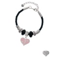 thumbnail image 2 of Delight Jewelry Silvertone Pink Enamel Heart with Paw Prints Niece Celtic Knot Leather Bead Bracelet, 7"+2" Extender, 2 of 4