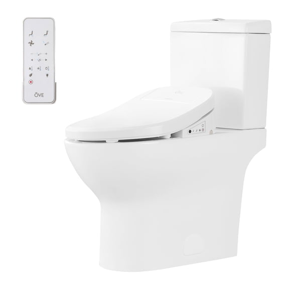 Ove Decors Felix Two-Piece Elongated Dual Flush Ceramic Toilet with Soft Close Toilet Seat