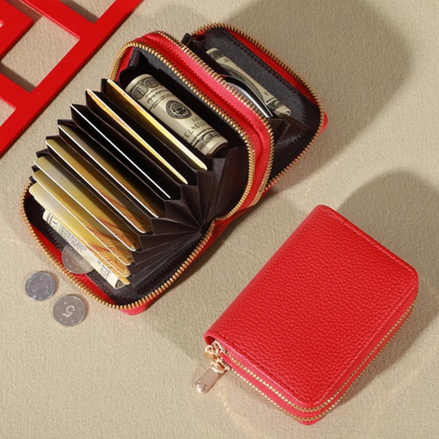 1pc PU Women Zipper Wallet Korean Style Handbag Credit Card Storage Portable Bag
