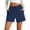 14#Dark Blue, variant on Womens Jean Shorts High Waisted Summer Stretchy Casual Pull On Beach Elastic Waist Denim Shorts with Pockets