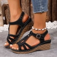 thumbnail image 2 of Wedge Sandals For Women Wide Width Comfortable Open Toe Ankle Strap Platform Low Heel Summer Casual Walking Shoes, 2 of 9