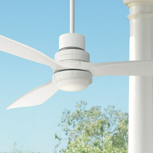 52 Casa Vieja Modern Indoor Outdoor Ceiling Fan With Light Led Delta Wing White Wood Opal Glass Damp Rated For Patio Porch Com 52 Casa Vieja Modern Indoor Outdoor, Outdoor Porch Ceiling Fan White