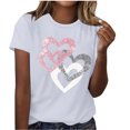 thumbnail image 2 of Xuyuer Women Blessed Beyond Measure Funny Cute T Shirts for Women Cute Sleeved Tops, Summer T-Shirt for Leisure Outdoor Casual Wear Simple Heart Graphic Shirts Vacation Thankful Tee, 2 of 4