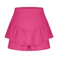 thumbnail image 7 of fatyb Womens Flowy Shorts Ruffle Layered Elastic Waist Casual Shorts Solid Color Summer Beach Shorts, 7 of 7