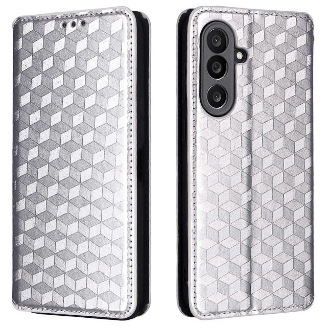 For Samsung Galaxy M56 5G Case Wallet Rhombus Imprinted Leather Phone Cover -
