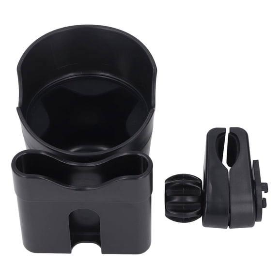 BOKYAN 360° Adjustable Cup & Phone Holder for Strollers, Walkers & Treadmills – Flexible Clamp, Built‑In Phone Stand, Extra Storage