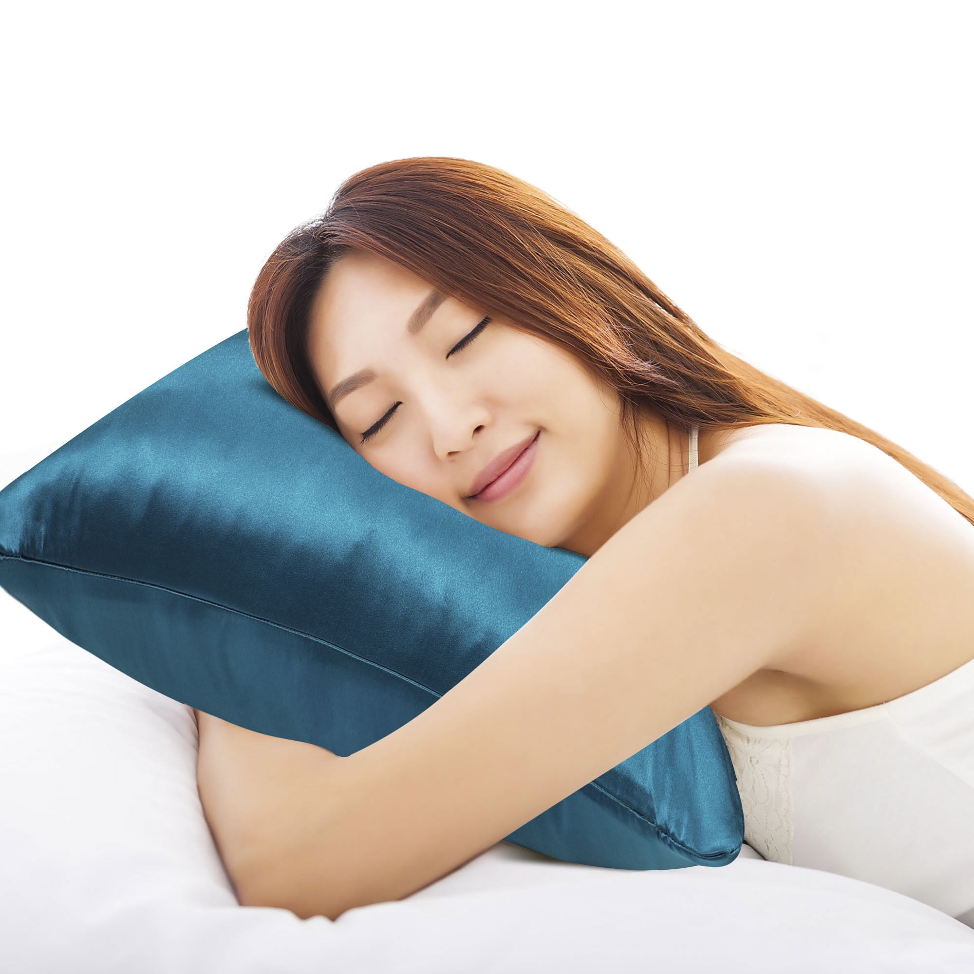 PiccoCasa 1 Pc 19 Momme Silk Pillowcase for Hair and Skin, Standard Peacock Blue
