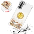 thumbnail image 5 of Samsung Galaxy S21 FE (Not S21) Case,Creativity Clear Quicksand Glitter Flowing Liquid Floating Soft TPU Case w/Stand Bling Diamond Sparkle Phone Cover for Samsung Galaxy S21 FE  Golden, 5 of 14