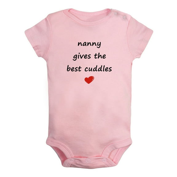iDzn Nanny Gives The Best Cuddles Funny Rompers For Babies, Newborn Baby Unisex Bodysuits, Infant Jumpsuits, Toddler 0-24 Months Kids One-Piece Oufits