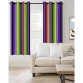 thumbnail image 2 of Mexican Style Blackout Curtains for Bedroom/Living Room, Thermal Insulated Kitchen Curtains, Colorful Mexico Stripes Purple Green Grommet Darkening Window Treatment Drapes 42"x63"x2, 2 of 8