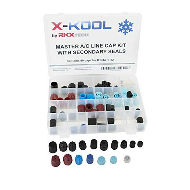 X Kool A C Service Port Cap Kit With Secondary Seals For R134a R12 Freon Systems 90 Pcs 17 Different Style Caps Walmart Com X Kool A C Service Port Cap Kit With Secondary Seals For R134a R12 Freon Systems 90 Pcs 17 Different Style Caps Walmart Com