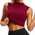 thumbnail image 3 of Bibifish Womens Tank Tops Neck Sleeveless Side Split Hem Workout Camisoles Cropped Fitted Summer Sleeveless Shirts, 3 of 7