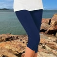 thumbnail image 5 of Hassda Clearance! Capri Yoga Pants For Women Leggings For Women Plus Size High Waisted Yoga Cropped Trousers 2025 Summer Gym Pants Womens Capris For Summer Clearance Navy M, 5 of 7