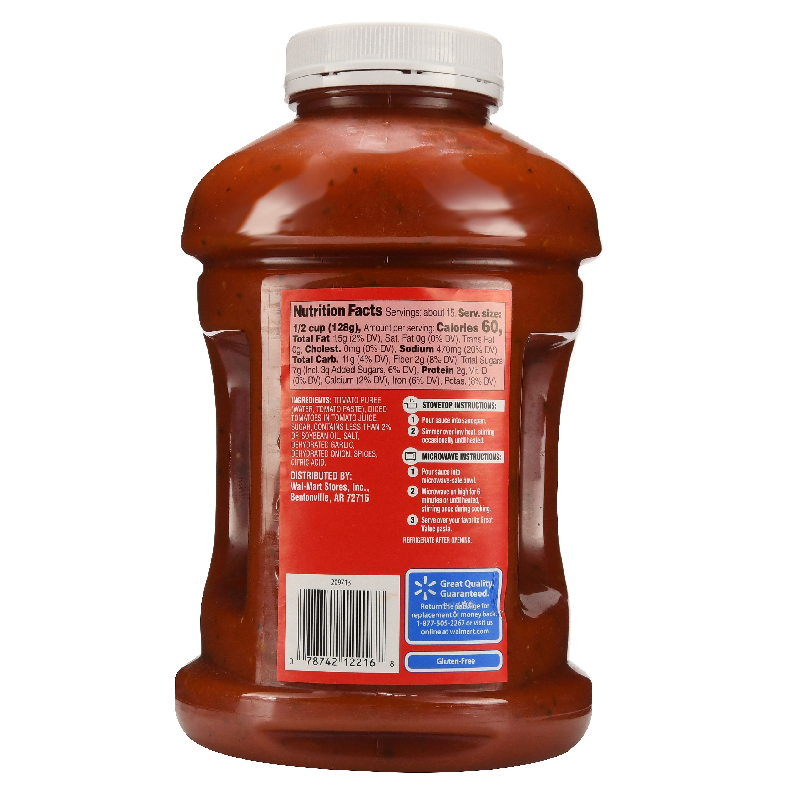Great Value Traditional Pasta Sauce, 66 oz - image 3 of 4