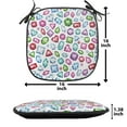 thumbnail image 5 of Diamond Chair Seating Cushion Set of 2, Heart Geometric Shaped Colorful Little Diamonds Precious Gemstones Crystals Pattern, Seat Pads with Anti-slip Backing, 16"x16", Multicolor, by Ambesonne, 5 of 7