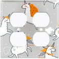 thumbnail image 3 of Metal Light Switch Plate Cover Magical Orange Rainbow Unicorn UNI009, 3 of 13