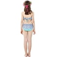 thumbnail image 4 of 3Pcs Mermaid Tails compatible Swimming compatible Girls Swimsuit Princess Bikini Costume Bathing Suits Set compatible Kids Gift_Gift Of G, 4 of 5