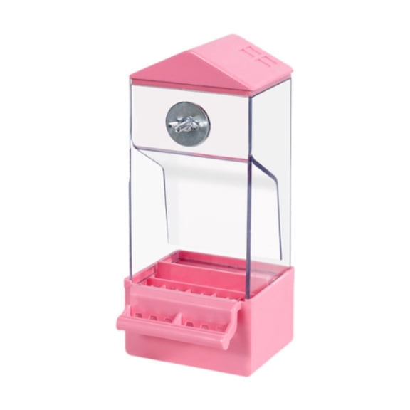 Vaveren Less Mess Bird Feeder Clear Less Mess for Small to Medium Birds Parakeet Canary pink
