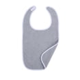 thumbnail image 2 of Gray Adult Stain-Resistant Neck Wear Bib, 30X18 in Terry Cloth Bib, Spill Proof Feeding Bib for Adults, Machine Washable Absorbent Drool Bib, Features Neat White Trim and Flexible, 2 of 7