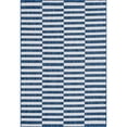 thumbnail image 1 of Unique Loom Outdoor Striped Classic Rug 6' x 9' Rectangle Navy Blue/Ivory, 1 of 1