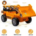 thumbnail image 3 of OUYAWEI 12V Ride on Dump Truck, Ride on Car with Electric Dump Bed, Remote Control and Extra Shovel,Construction Vehicle with USB, MP3, Music Player, Battery Indicator,Orange, 3 of 7