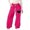 Hot Pink2, variant on Kids Girl Uniform Pants Elastic Waist Hot Pink2 Trendy Sweatpants With Functional Pockets Preppy Clothes Size 8-9 Years