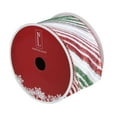 thumbnail image 3 of Northlight Red and Green Glitter Striped Christmas Wired Craft Ribbon 2.5" x 16 Yards, 3 of 3