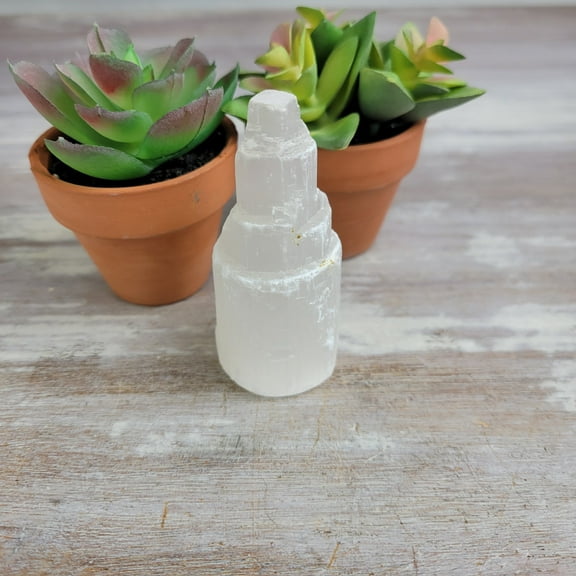 Crystal Joys Selenite Tower – 2.5" Mini Crystal for Energy Cleansing & Aura Protection