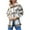 Beige, variant on 2024 Autumn and Winter Fashion Flannel Plaid Jackets for Womens Plus Size Long Sleeve Button Shirts Jacket Coats With Side Pockets