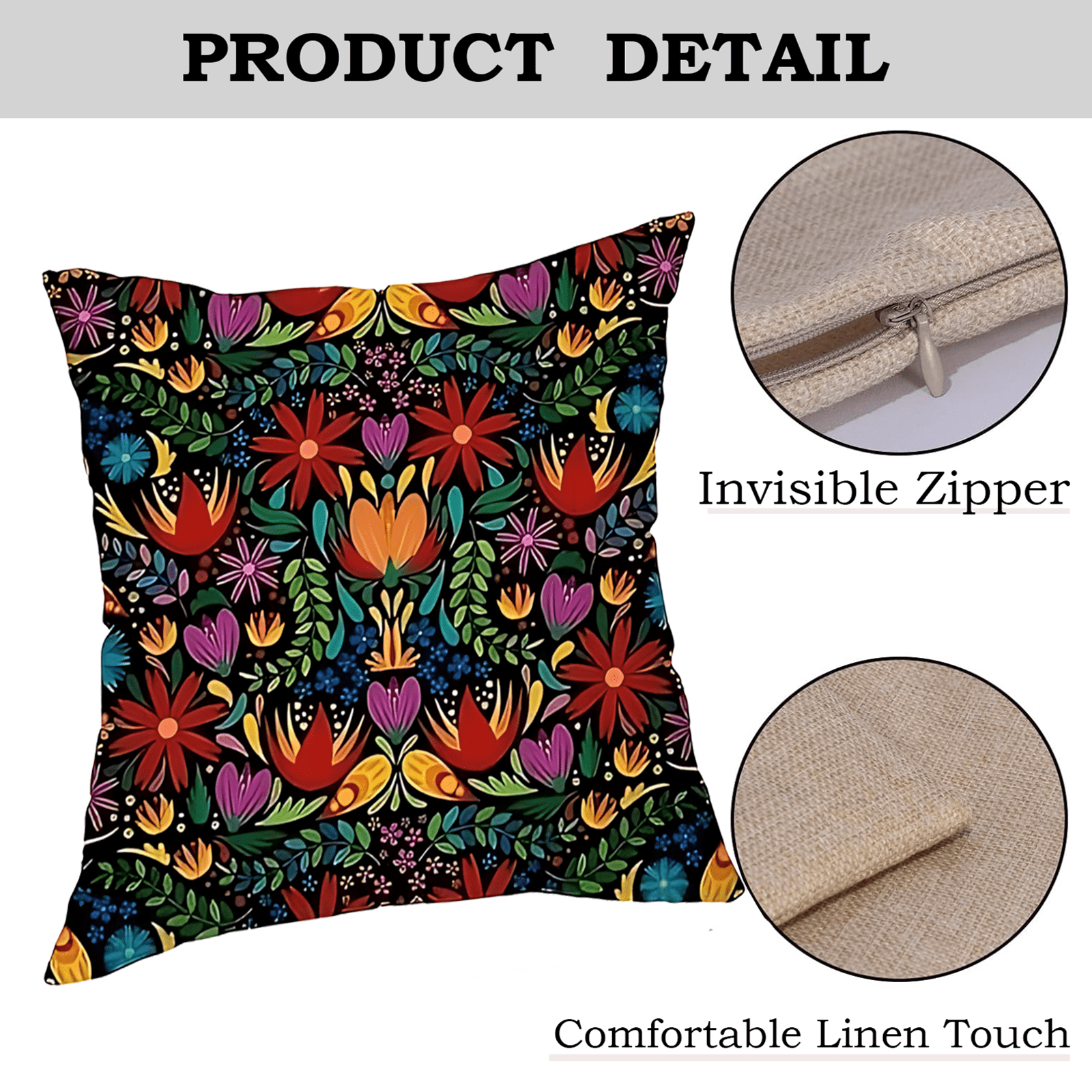 4pcs Mexican Fiesta Throw Pillow Covers,Set of 4 Dragonfly Flower Dahlia Pillow Cases Day of The Dead Dia De Los Muertos Cinco De Mayo Decorations, Short Plush Material 18x18 Pillows