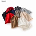 thumbnail image 2 of 2023 New Winter 100% Cashmere Knitted Unisex Warm Hat High Quality Solid Leisure Sleeve Hat Men's And Women's High Quality Hat Red One Size, 2 of 6